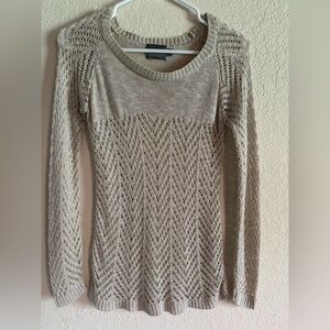 Cream Knit Long Sleeve Top